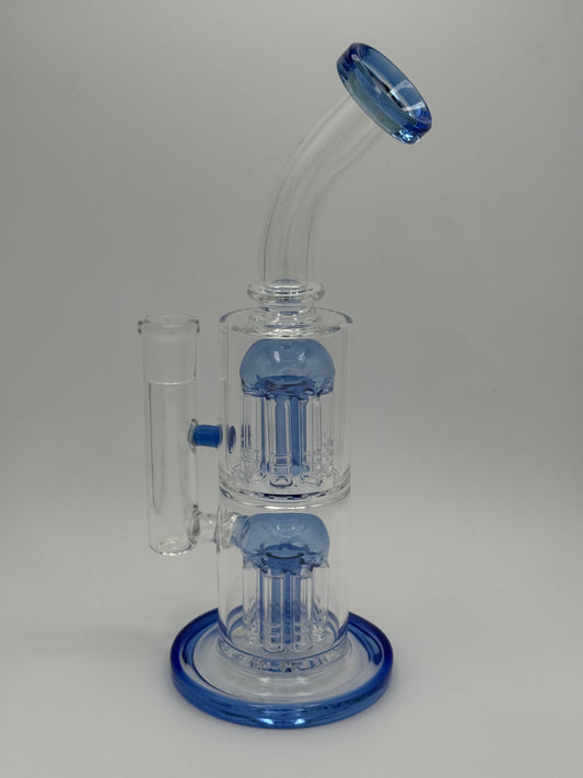 Dual Atom - Percolator Water Pipe - Blue 14.4mm