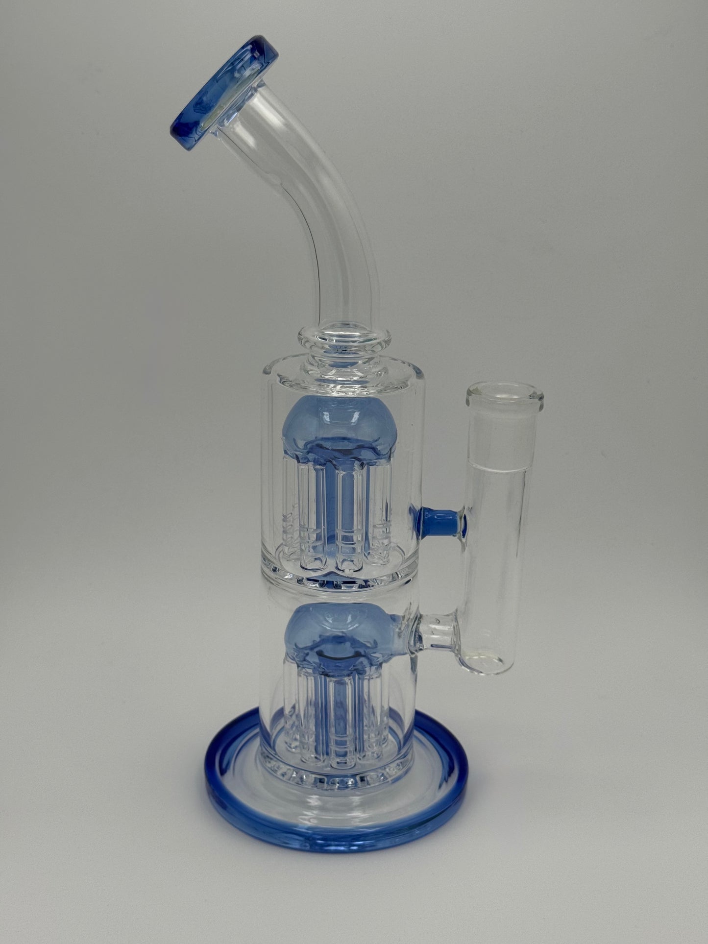Dual Atom - Percolator Water Pipe - Blue 14.4mm