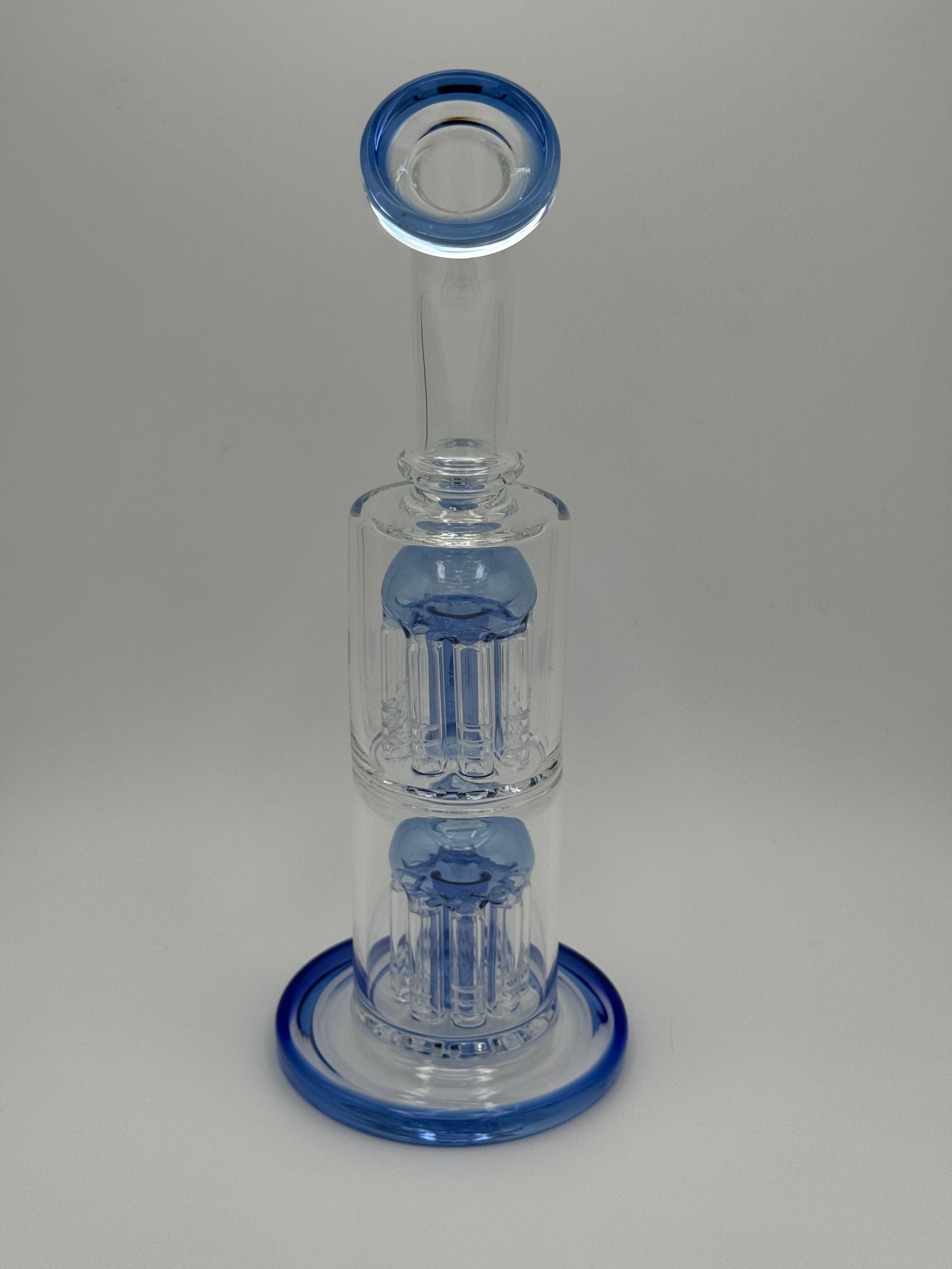 Dual Atom - Percolator Water Pipe - Blue 14.4mm