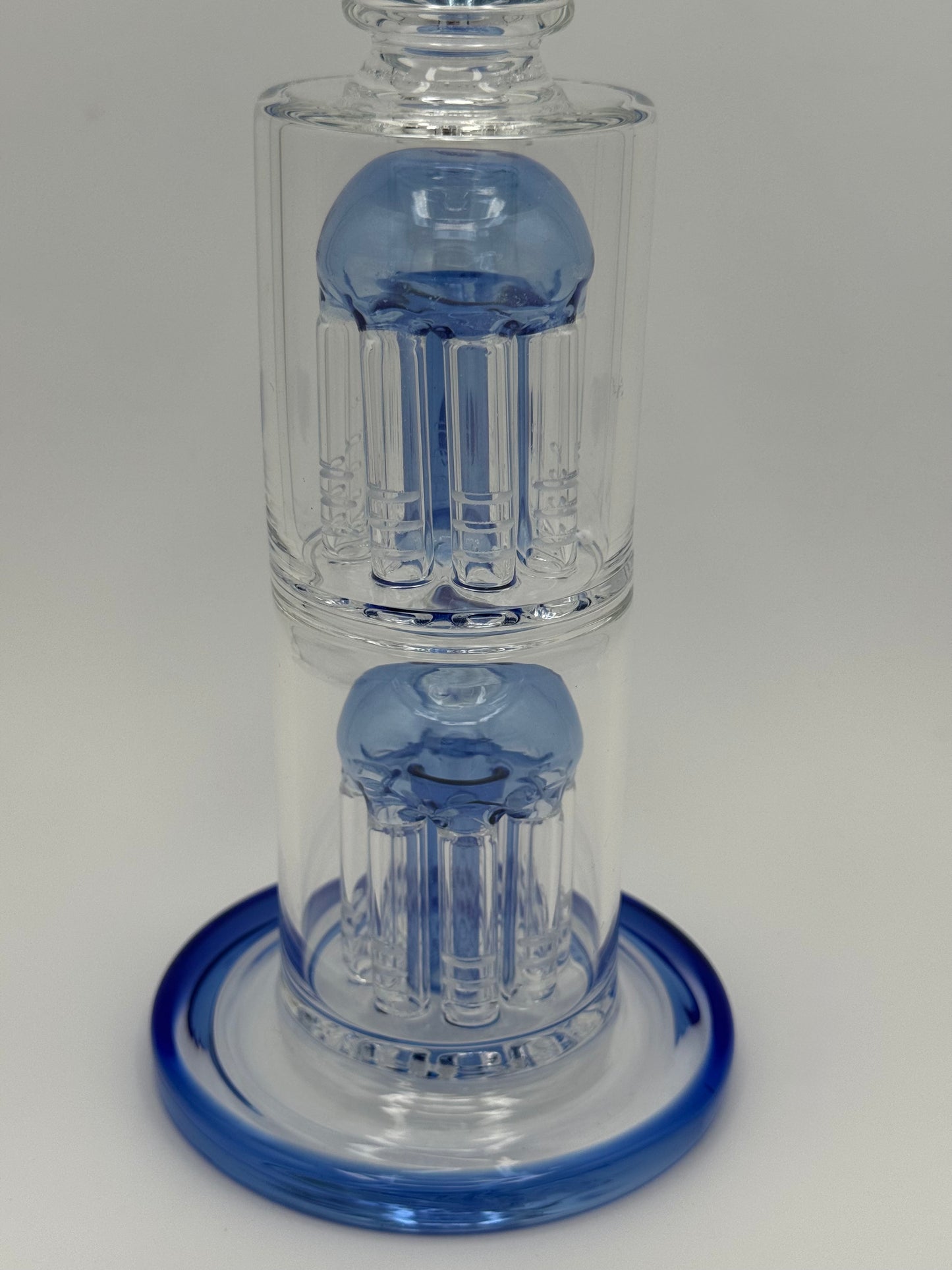 Dual Atom - Percolator Water Pipe - Blue 14.4mm